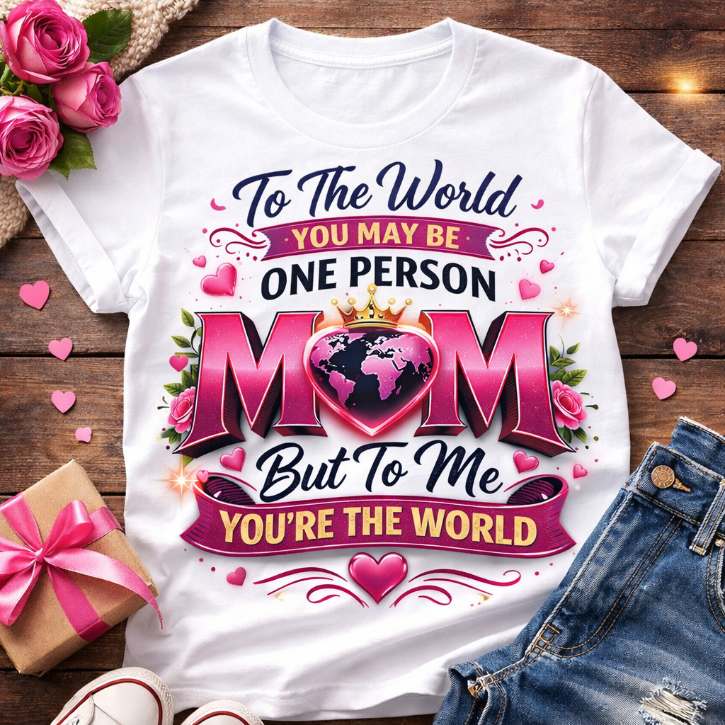 Mom “You’re My World” Custom Photo T-Shirt