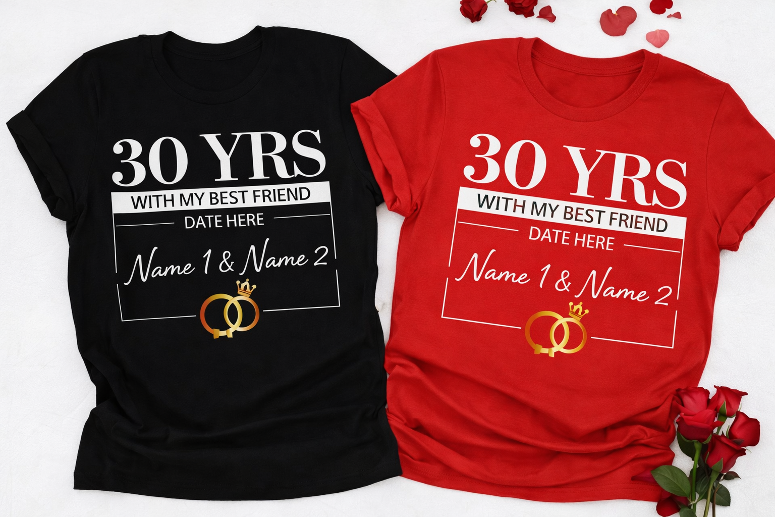 30 Years With My Best Friend” Custom Anniversary Tee
