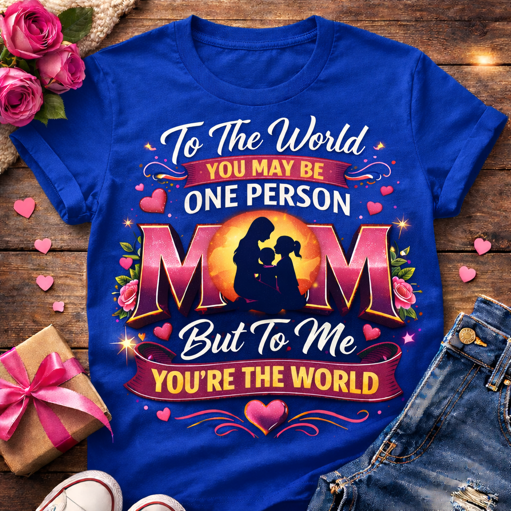 Mom “You’re My World” Custom Photo T-Shirt