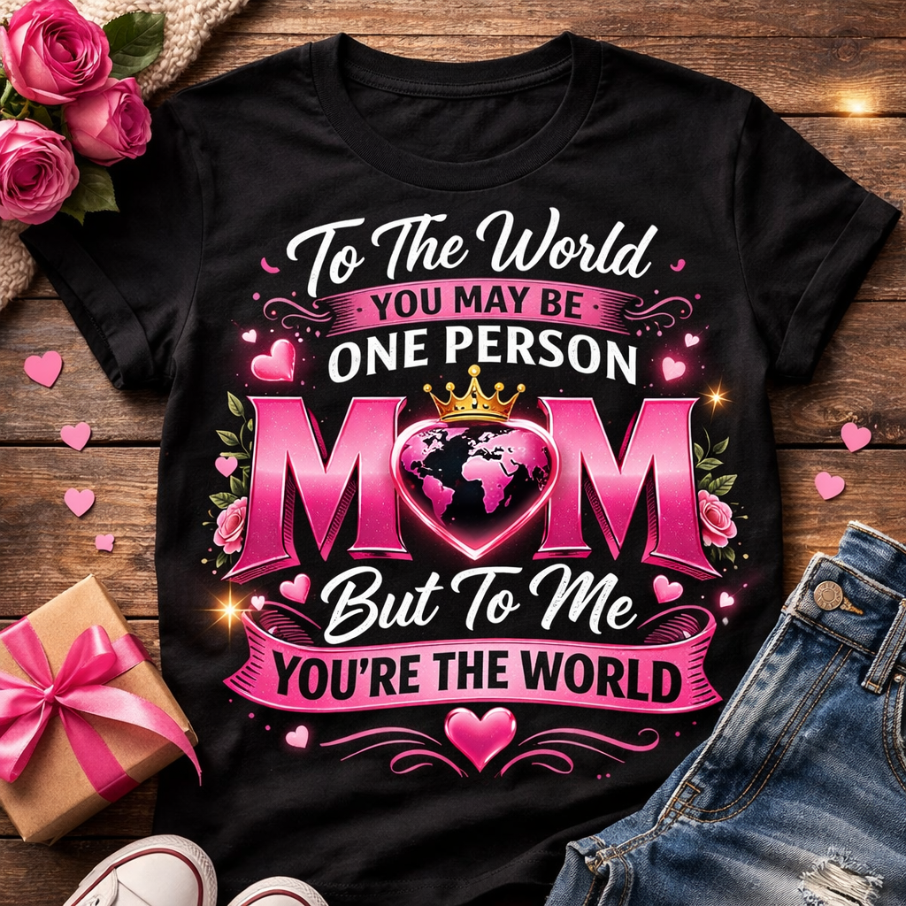 Mom “You’re My World” Custom Photo T-Shirt
