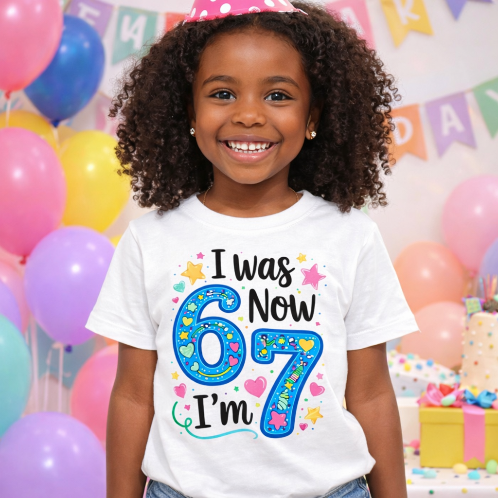 I Was 6 Now I’m 7 Birthday Girl Tee