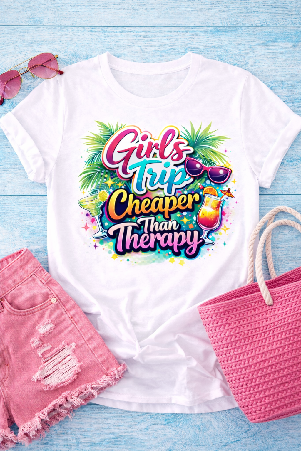 Poolside Therapy Girls Trip Tee