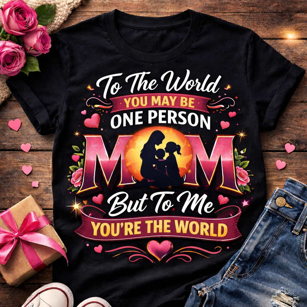 Mom “You’re My World” Custom Photo T-Shirt